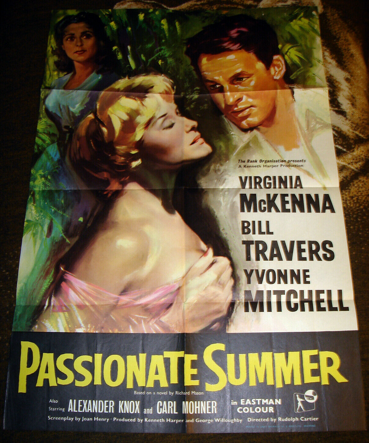 1958 Passionate Summer English Movie Poster Pretty Painted Art Virginia Mckenna