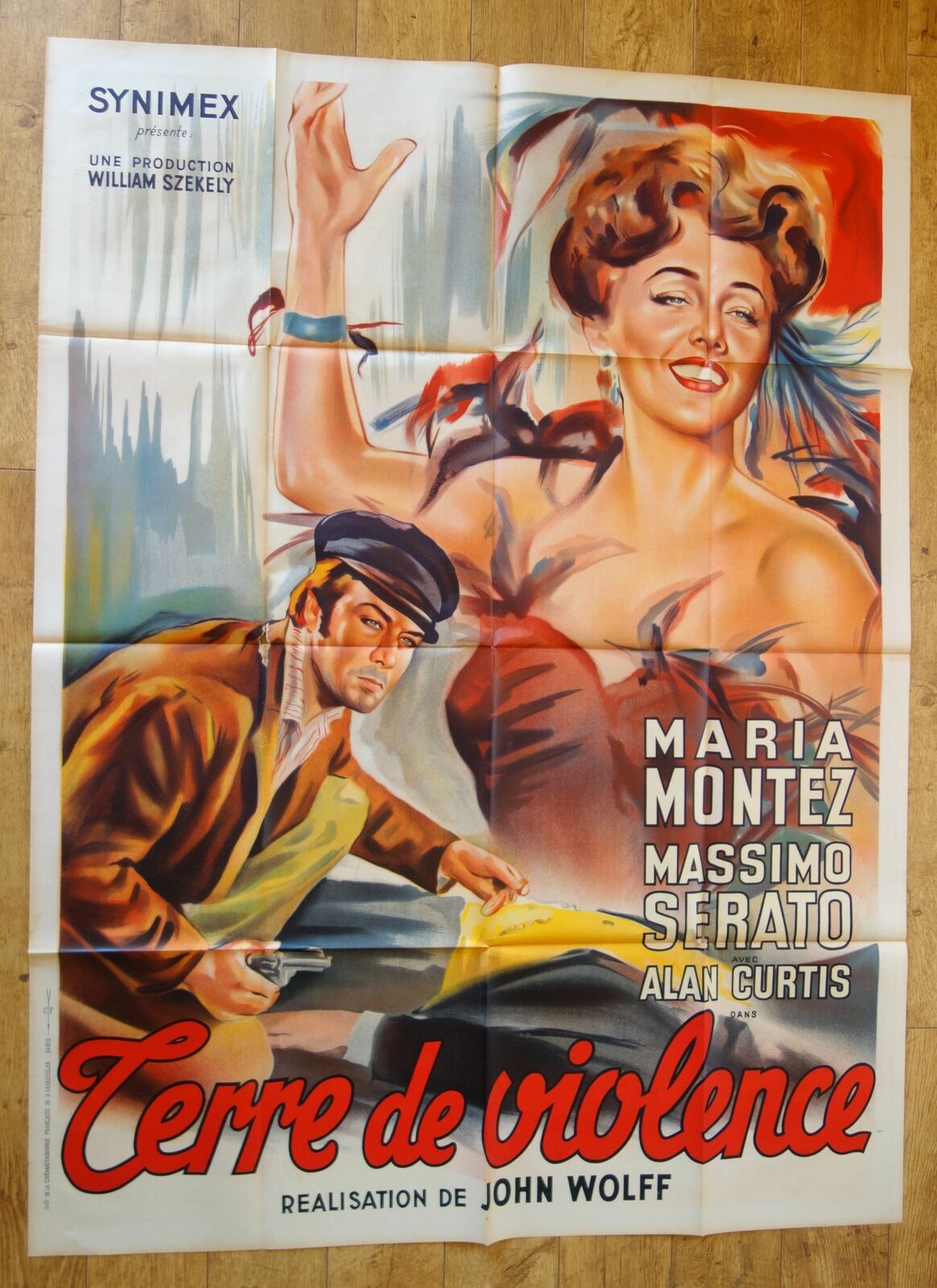 CITY OF VIOLENCE Maria Montez original LARGE french movie poster '52 litho