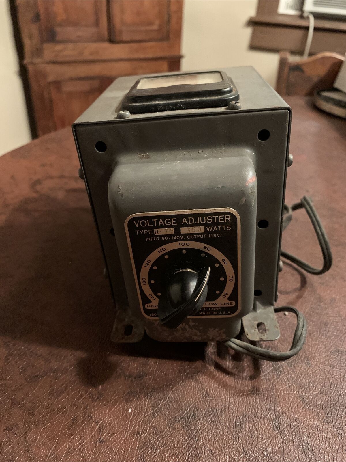 vintage United Transformer Co Voltage Adjuster Volt Meter Steampunk Electric