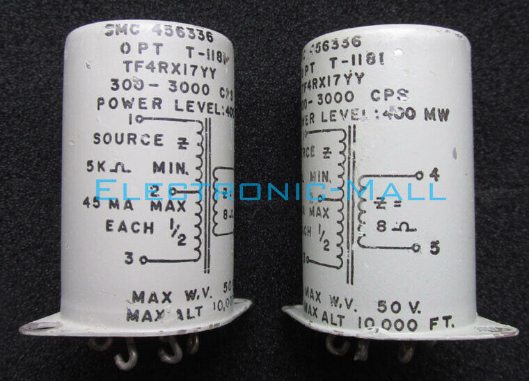 1 Pair of U.S. UTC Military 5K:8 Ω Nickel Alloy Output Transformer 4 Vintage AMP
