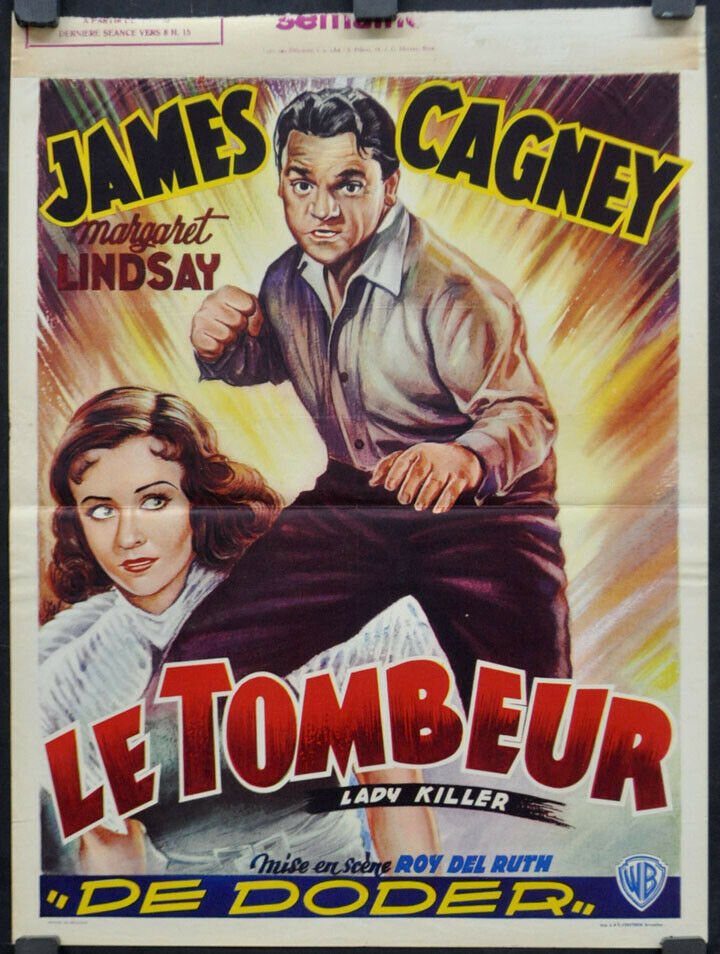 Lady Killer R-1950's Original 14x19 Belgium Movie Poster James Cagney Mae Clarke