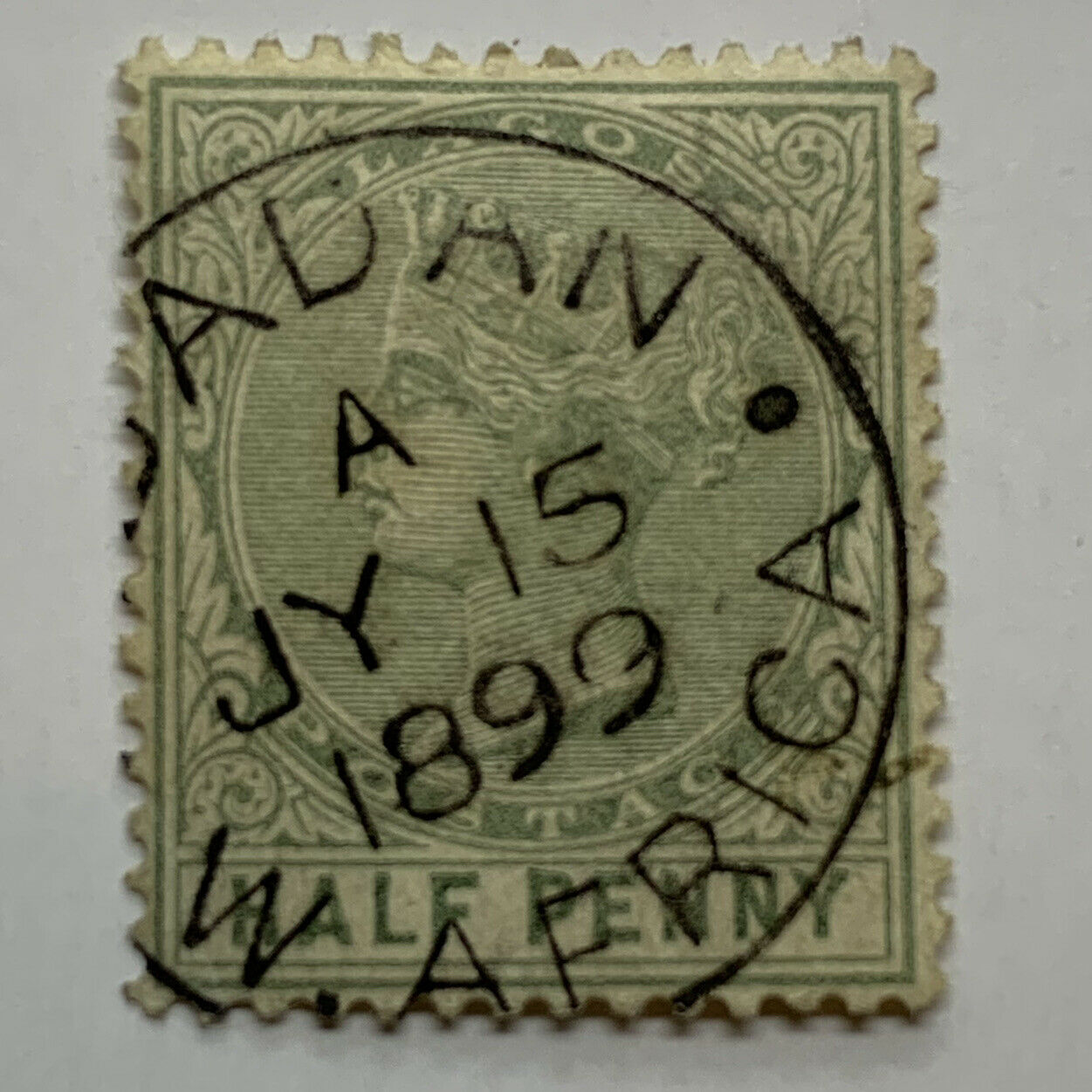 Early Lagos Stamp With 1899 Ibadan West Africa Son Cancel