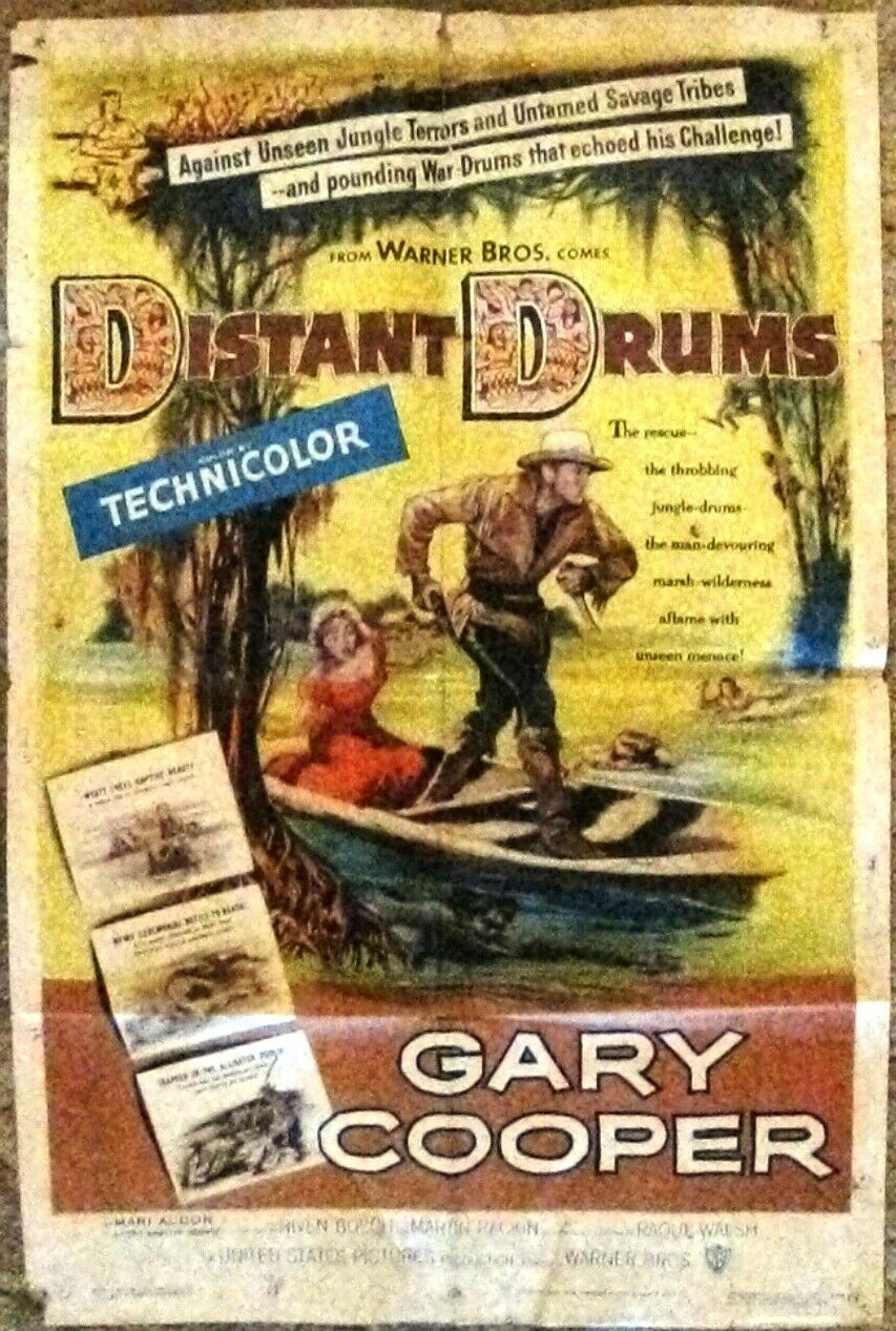 DISTANT DRUMS 1-SHEET POSTER (1951) GARY COOPER, RAOUL WALSH DIRECTED