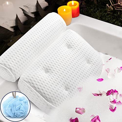 Bath Pillow For Tub Ergonomic Non-slip Bathtub Pillow, Relaxing Spa Bath Pillow